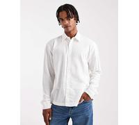 Hollister - Camicia bianca a maniche lunghe in lino-Bianco XL