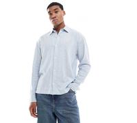 Hollister - Camicia blu in lino con bottoni XL