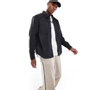 Hollister - Camicia giacca antracite in tessuto a coste larghe-Grigio S