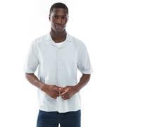 Hollister - Camicia testurizzata blu a righe a maniche corte M