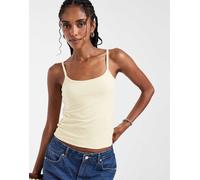 Hollister - Canottiera double-face grigia e gialla con scollo squadrato-Grigio M