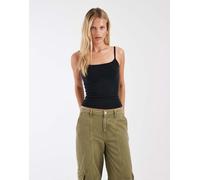 Hollister - Canottiera double-face grigia e nera con scollo squadrato-Grigio L