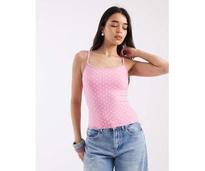 Hollister - Canottiera double-face rosa a pois M