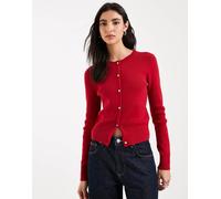 Hollister - Cardigan rosso con bottoni oro XXS