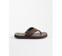 Hollister - Infradito in pelle sintetica marrone scuro 45