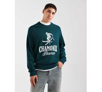 Hollister - Maglione squadrato verde con fondo aperto e motivo M