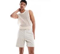 Hollister - Pantaloncini sopra il ginocchio in lino beige-Neutro XS