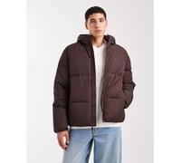 Hollister - Piumino corto marrone con cappuccio XS