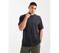 Hollister - T-shirt girocollo squadrata nera pesante a maniche corte-Nero M