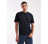 Hollister - T-Shirt squadrata a maniche corte con logo piccolo nera-Nero 2XL