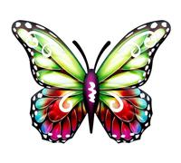 Hollo3D - Decorazione da parete a forma di farfalla, decorazione da parete con farfalla in stile vintage, dipinta a mano, ornamento fai da te per interni ed esterni, arredamento per la casa, cortile