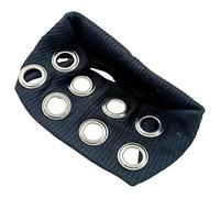 Hollow Eyelet - Fascia elastica per capelli, stile punk, elasticizzata, casual, accessorio per capelli alla moda, per ragazze, colore nero, taglia unica