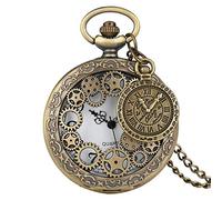 Hollow Gear Quartz Pocket Watch Necklace Pendant Clock Chain Men's and Women's Pocket Watch Accessories Wall Clock 1