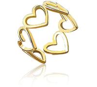 Hollow Heart Love Statement Wedding Anelli aperti regolabili Dainty Finger Band Fidanzamento Minimalista Anello semplice per donne Ragazze La sua fidanzata Gioielli regaliAgile e professionale.