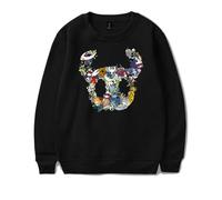 Hollow Knight Silksong Game Merch Felpa girocollo invernale unisex a maniche lunghe design elegante Y2K Top, Nero , XXL