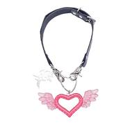 Hollow Love Heart Wing Estetica Collana Pelle O Catena Clavicola Donne Tempo Libero Collo Gioielli Regalo di Compleanno Pelli Collana Clavicola, Misura unica, come descritto, come descritto