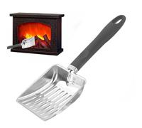 Hollow Out Fireplace Shovel - Metal Coal Scoop | Fire Pit Scoop Stainless Steel Charcoal Shovel Cleaning Tool for Indoor | Fireplace Accessory Ash Removal Equipment Stove Wood Burner Safety Ut