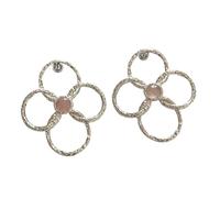 Hollow Out Flower Stud Earrings, Vintage Design, Unique And Stylish Earrings(Silver)