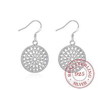 Hollow Round Crystal Long Tassel Orecchini per Le Donne, LYLSSSDH