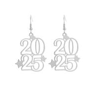 Hollow Star E Numero 2025 Orecchini di Goccia Per Le Donne Festival Pendenti Orecchio Leggero Capodanno Earwear Accessori Accessori Moda, Misura unica, come descritto, come descritto