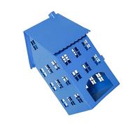 Hollowout Ice House Forma Metallo Blu Tealight Holder Hanging Candeliere Per Indoor Tavolo Centrotavola Decorazione Porta Tealight Ferro Battuto
