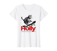 HOLLY - Bellissimo nome di ragazza con gatto e skateboard Maglietta