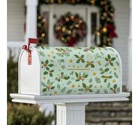 Holly - Coperture magnetiche per cassetta delle lettere, decorazioni natalizie per cassetta delle lettere di Natale, vischio, stelle, decorazioni per cortile, 45,7 x 53,3 cm