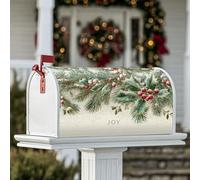 Holly - Coperture magnetiche per cassetta postale, decorazione natalizia per cassetta postale da giardino, 53 x 64 cm, colore: verde