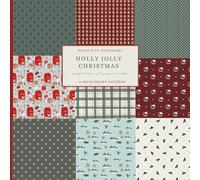 Holly Jolly Christmas Craft Paper Book - 45 Hand-Drawn Designs, 8.5 x 8.5 in | Polka Dots, Trees, Santa, Mail, Presents & Holiday Patterns for Scrapbooking, Stationery & Paper Crafts