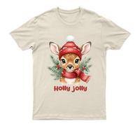 Holly Jolly Christmas Deer T-Shirt Unisex Regalo Retrò Stagionale...