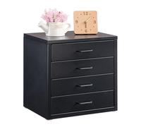 HollyHOME Cassettiera da Scrivania con 4 Cassetti, Organizzatore Armadi Verticali per Documenti per Formato A4 Letter Size Cassetto di Stoccaggio in Metallo per Casa e Ufficio Auto-assemblaggio, Nero