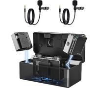 Hollyland LARK 150 [ufficiale] Microfono Lavalier Wireless a 2,4 GHz Mini Formato Leggero Tre Opzioni Audio con Custodia di Ricarica Portatile (Nero, Lark 150)