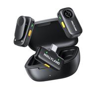 Hollyland LARK A2 Duo (2TX+1RX+Case) Microfono Wireless, AI Auto-Limit, Plug & Play, 42H, Audio Ricco di Dettagli, Cancellazione del Rumore con AI, Microfono per iPhone/Android, Vlog, Streaming
