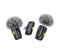 Hollyland LARK A2 Mini Duo (2TX + 1RX) Microfono Wireless, iPhone/Android, Plug & Play, Audio Ricco di Dettagli, 200m, AI Auto-Limit, 14H, Microfono per iPhone17/16/15/Android, Vlog, Streaming
