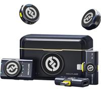 Hollyland Lark M2 Combo (2TX+3RX) Microfono Lavalier Wireless per Fotocamera, iPhone, Android, PC, 300m, 48kHz/24 bit, Hi-Fi Audio, ENC Anti-rumore, 40H, Microfono Lavalier per Livestream Vlog - Nero