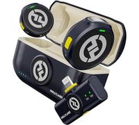 Hollyland Lark M2 Microfono Lavalier Wireless (2TX+1RX) per iPhone, Certificato MFi, 48kHz/24 bit, Hi-Fi Audio, 30H Durata, ENC Antirumore, 300m, Microfono Wireless per Livestream Vlog Podcast - Nero