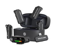 Hollyland LARK MAX 2 Combo - Versione per 4 Persone, Microfono Lavalier Wireless, Su Misura per Scenari di Ripresa con Più Persone, per Fotocamera, iPhone, Android(4TX+2RX+Custodia di Ricarica)