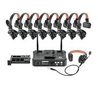 Hollyland Solidcom C1 Pro System Intercom Wireless ENC Cancellazione Rumore Ambientale Full-Duplex con HUB 9 Persone 350m PTT Mute Produzione Video Chiesa Droni TV&Film 1 Master e 8 Cuffie Distanza