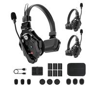 Hollyland Solidcom C1 Set Intercom Wireless Full-Duplex 350m Portata per 3 Persone Comunicazione Team Produzione Cuffie Professionali Single-Ear con 1 Cuffia Master e 2 Cuffie a Distanza (3S)