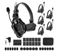 Hollyland Solidcom C1 Set Intercom Wireless Full-Duplex 350m Portata per 6 Persone Comunicazione Team Produzione Cuffie Professionali Single-Ear con 1 Cuffia Master e 5 Cuffie a Distanza (6S)