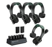 Hollyland Solidcom SE PRO Sistema interfono wireless con cancellazione del rumore ENC per 4 utenti, con portata di 400 metri e auricolare singolo da 3,5 mm (versione da 1,9 GHz)