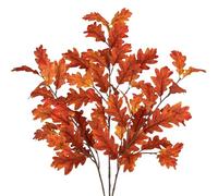 Hollyone 3 foglie di quercia artificiale, arancione, rami artificiali, 77 cm, gambo decorativo artificiale, ramo, autunno, foglie, decorazione per la casa, decorazione da tavolo, composizione floreale
