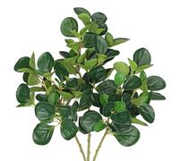 Hollyone 3 pezzi di piante artificiali, rami decorativi, 55 cm, Ficus ramoscelli artificiali, come veri, verdi realistici, foglie, steli finti, per vasi, arrangiamento, decorazione da tavolo