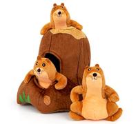 Hollypet Giocattoli per cani di piccola e media taglia e talpe | Giocattoli interattivi di peluche per cani di taglia piccola e media e masticatori non aggressivi, giocattoli da masticare