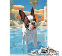 Hollywood Boston Terrier Jigsaw Puzzle Impossible 1000Pcs Decorazione Per La Casa. Giochi Rilassamento E Intelligence Per Adulti E Ragazzi Da 14 Anni 1000pcs (38x26cm)