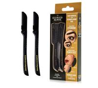 Hollywood Browzer Set da 2 Rasoi per Dermaplaning Viso Donna, Rimuove Peli e Cellule Morte Senza Dolore, Viso e Corpo, Lama in Acciaio Inox, Custodia Protettiva inclusa (Duo Nero)