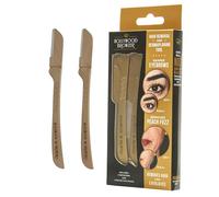 Hollywood Browzer Set da 2 Rasoi per Dermaplaning Viso Donna, Rimuove Peli e Cellule Morte Senza Dolore, Viso e Corpo, Lama in Acciaio Inox, Custodia Protettiva inclusa (Duo Oro)