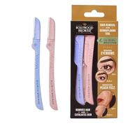 Hollywood Browzer Set da 2 Rasoi per Dermaplaning Viso Donna, Rimuove Peli e Cellule Morte Senza Dolore, Viso e Corpo, Lama in Acciaio Inox, Custodia Protettiva inclusa (Ametista e citrino)