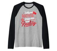 Hollywood Califonia Americano USA Vacanze Turistiche Maglia con Maniche Raglan