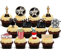 Hollywood Family Movie Night - Confezione da 36 decorazioni commestibili in wafer di alta qualità